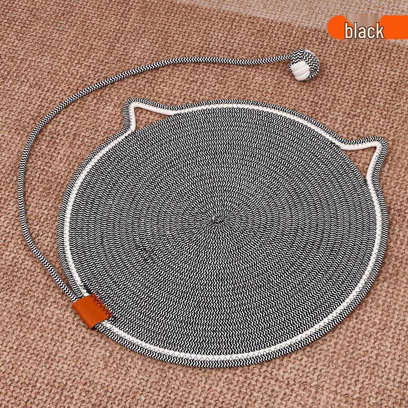Cotton Rope Cat Scratching Post & Bed: Self-Entertainment Ball, Washable Scratch Pad & Pet Sleeping Mat