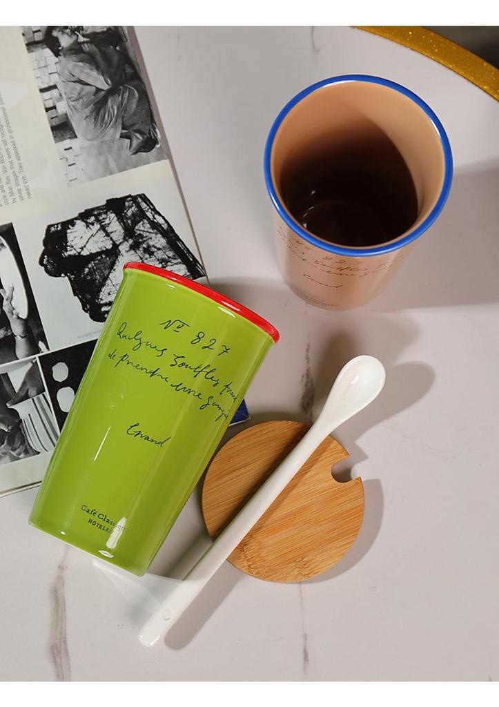 Korean-Style Ceramic Handheld Cup: Stylish and Functional for Office, Dorm, or On-the-Go Use