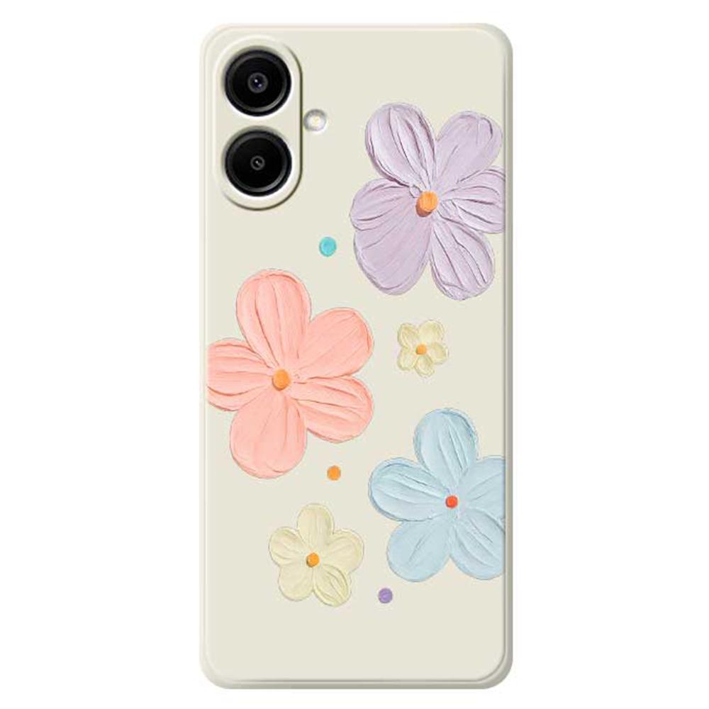 For Samsung Galaxy A07 4G Case Four Color Flowers Pattern Printing Straight Edge TPU Phone Back Cover
