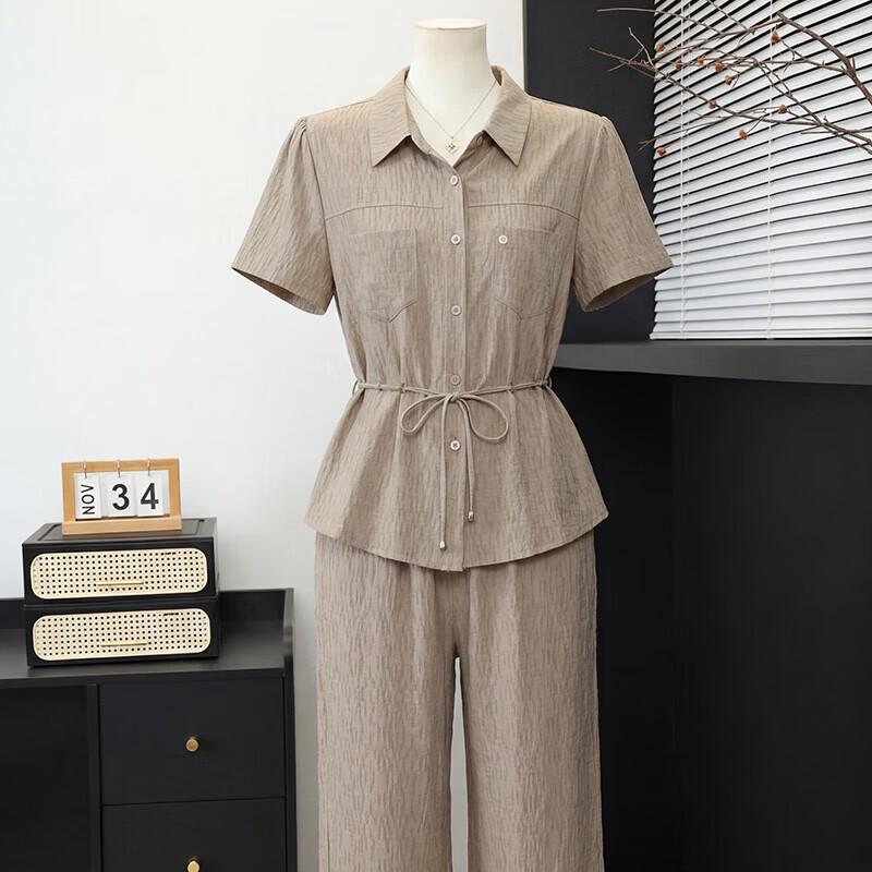 Elegant Women s Summer Short Sleeve Two-Piece Set