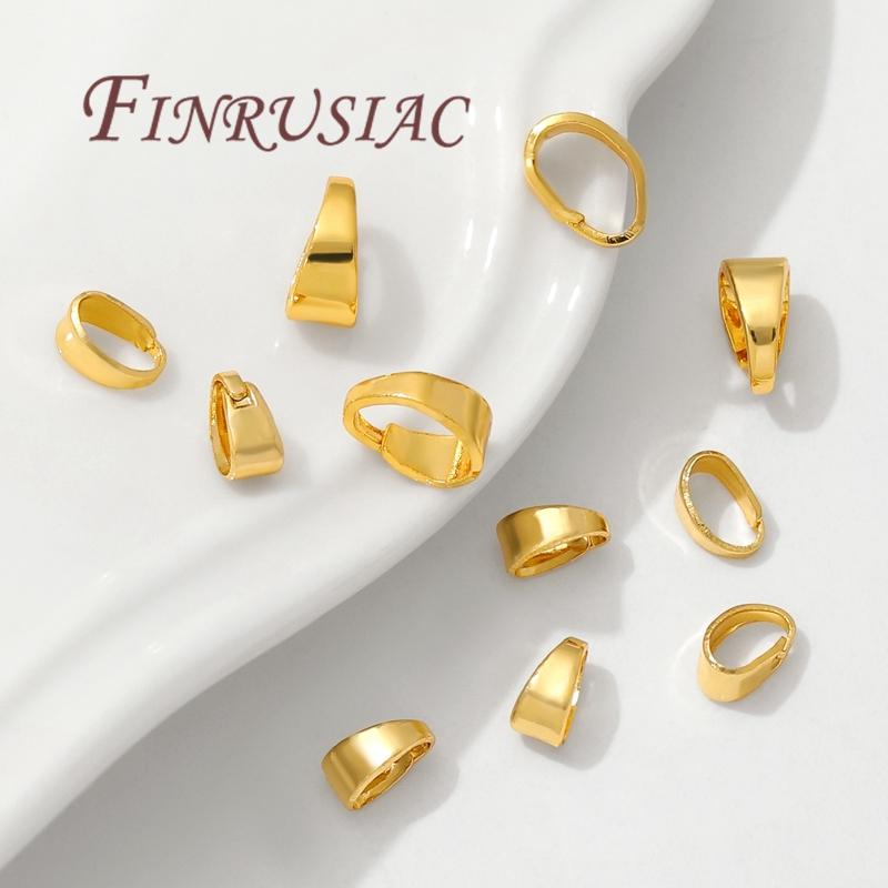 20-50pcs 18K Gold Plated Pendant Connector,Pinch Bail Clasp,Jewelry Making Supplies,Brass Bail,Necklace Bails,DIY Accessories
