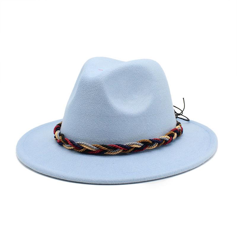 Women'S Simple Wool Top Hat Black Trend Versatile Men'S Jazz Hat Felt Hat