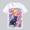 Japanese Girl Warrior Short Sleeved Tshirt for Womens Summer Water Ice Moon Rabbit Anime Peripheral Casual Half Sleeved
