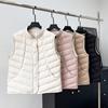 Thin Down Jacket Vest Women's Short Stand-up Collar White Duck Down Small Man Wearing Fashionable Foreign Vest Vest Vest Winter