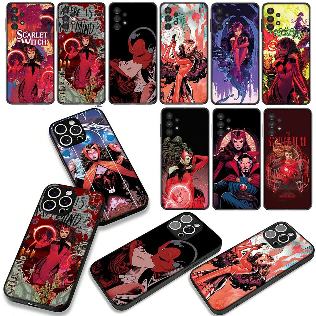 for Apple iPhone 17 16 11 Pro XS Max XR 6 7 8 Plus + 16E SE 2020 Air 5 SE2 Phone Cover Case M-Marvels Scarlet Witch Casing