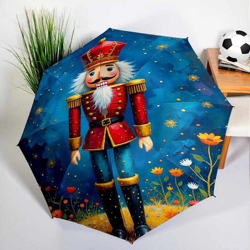 

Christmas Nutcracker Umbrella Automatic Open/close, Sturdy Iron Frame & 8-Rib Struct, Umbrella for Women & Men, Christmas Gifts