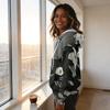 Women's Long Sleeve Halloween Print Pullover Hoodie Sweatshirt with