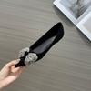 720500 bow rhinestone high heels 2026 autumn new French pointed thin heel temperament shallow mouth