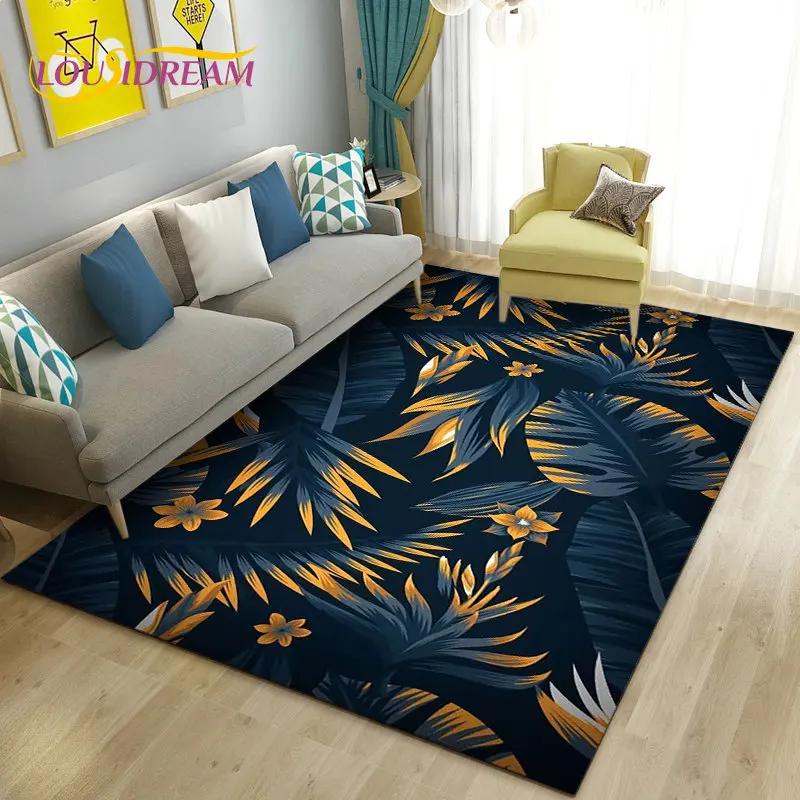 3D Mushroom Flower Plant Leaf Area Rug,Carpet Rug for Living Room Bedroom Sofa Doormat Decoration,Kitchen Non-slip Floor Mat