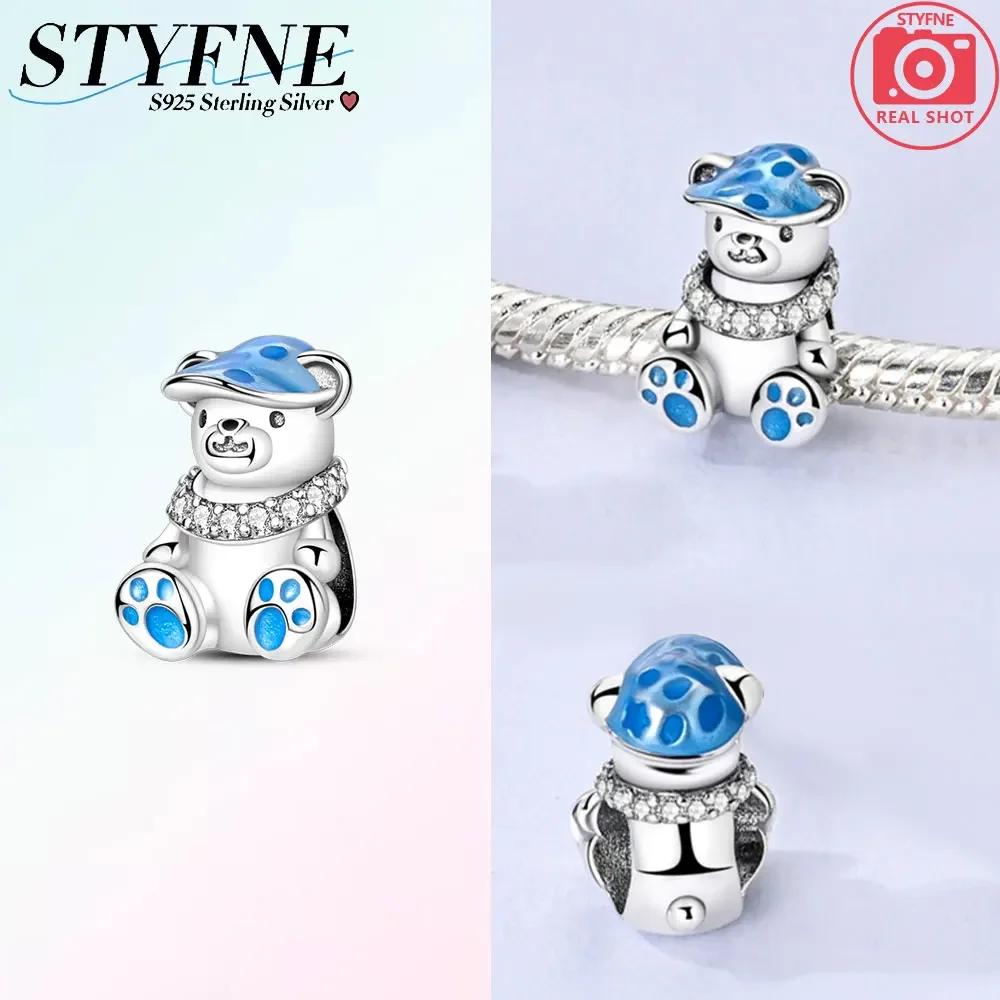Authentic Original Brown Bear Cute Animal Polar Bear Heart Love Copper Metal Bag Charm Bead Components Bead Component Compatible With Bracelet High