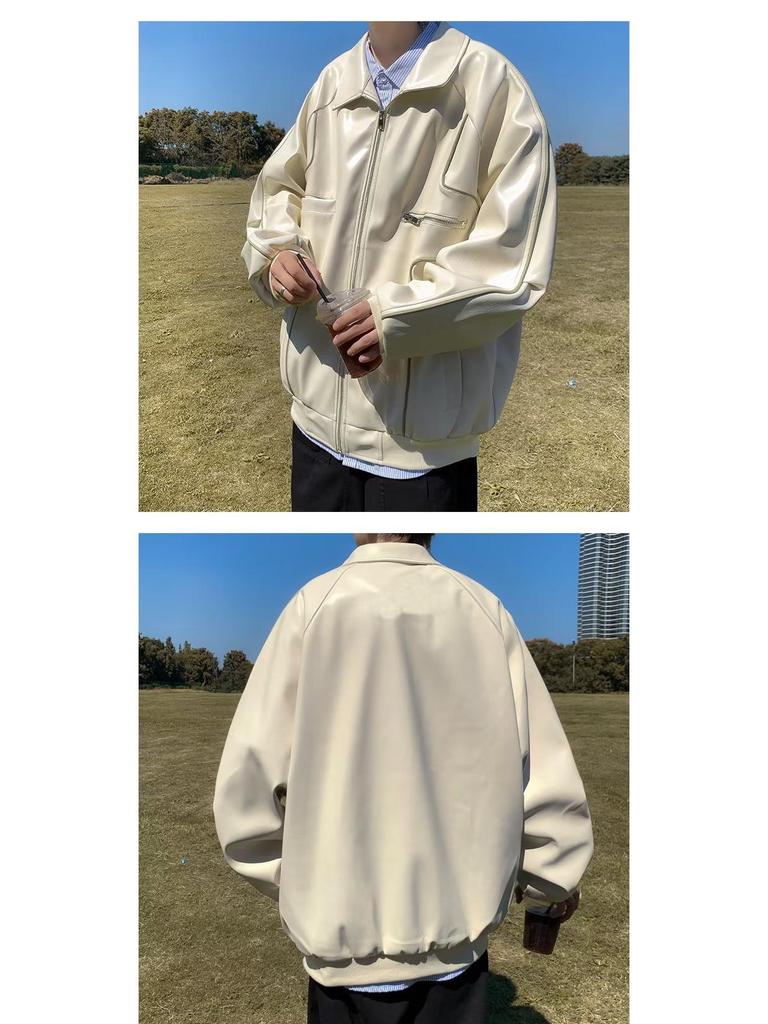 Men's Retro PU Leather Jacket - Trendy Korean Style, Street Fashion, Hip Hop Cardigan, Autumn/Winter Outerwear