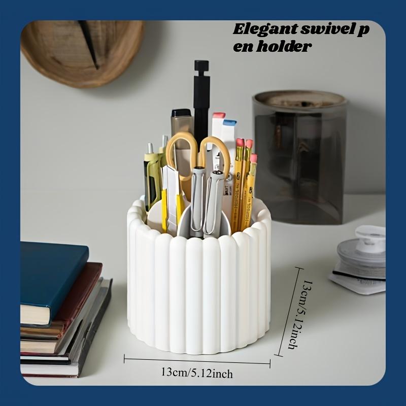1pc 360° Rotating Desk Organizer,Plastic Pencil Holder, Multi-Functional Office Supplies Storage for Makeup Brushes and Lipsticks, Home and School Use