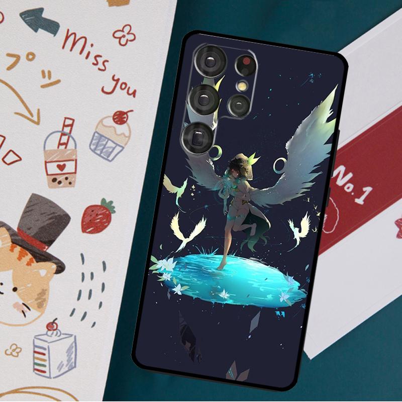 Husa de telefon Genshin Impact Venti pentru Samsung Galaxy S23 S21 S22 Ultra S8 S9 S10 Note 10 Plus S20 FE Cover