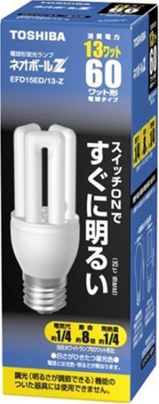 

Toshiba Neoball Z Compact Fluorescent Lamp, 60-Watt Bulb, Daylight White, EFD15ED13-Z