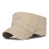 Cotton Flat Cap With Embroidered Letters For Outdoor Sun Protection And Casual Style
