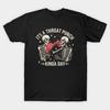 Asian Size Men Black Print T-shirt It'S A Throat Punch Kinda Day No-Cut Print Cotton Tshirt