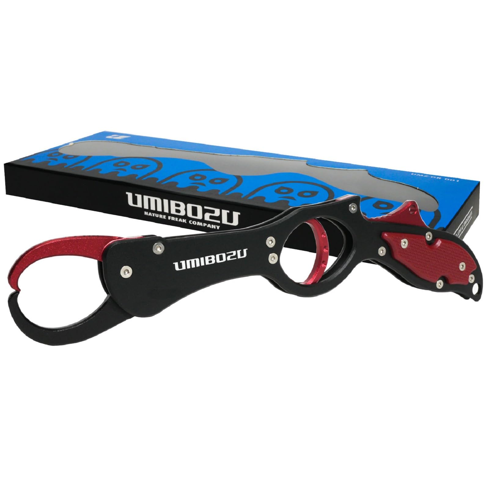 

Umibozu Fish Grip, Made in Japan, Ultra-Lightweight Aluminum, Rust-Resistant, Anti-Slip, Fish-Holding Fishing Grip, Fish Catcher [Red & Black]