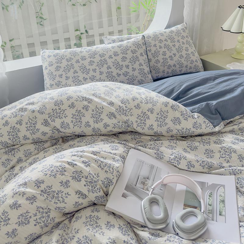 

Весенне-летний комплект из четырех предметов класса А для беременных и младенцев из стиранного хлопка для общежития, чисто хлопковое односпальное покрывало, шапка на кровать, постельное белье 1.8m bed sheet 4pc quilt 2*2.3m