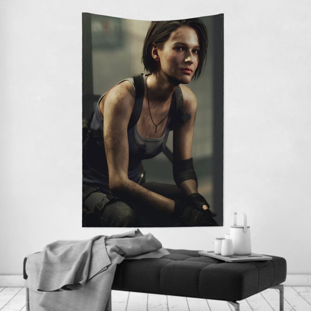 Jill Valentine RResident GAME Evil Wandteppich Raumdekoration Wandtuch Party Hängender Hintergrund Raumdekoration Babyzimmer