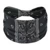 Bohemian Style Elastic Sports Headband: Women's Wide Edge Cashew Flower Headscarf