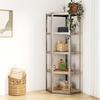 Day and Night - Day and Night Corner Shelf 5 Levels Plywood and Silver Steel