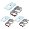 Stainless Steel Small Snack Containers Leak Proof Food Storage Containers Double Compartment Fruit Snack Box for Home Kitchen