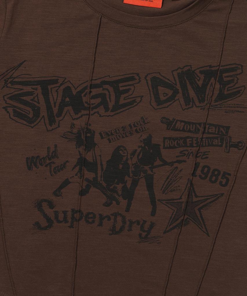 Syupeodeulai W British Pintuck Crop Long Sleeve T-Shirt Brown