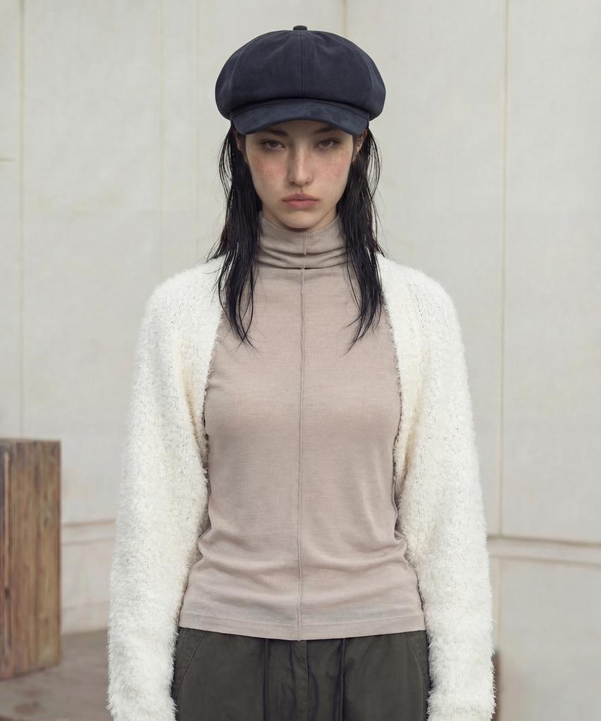 Eondeokeonteulolseutyudio Suede Hunting Cap Castro Beret / T Suede / H Navy