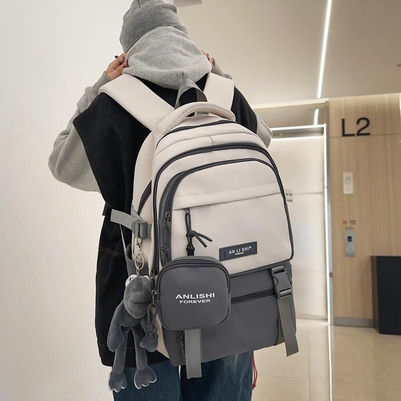 Letter Nylon Travel Backpack For Students With Antiload Burden And 15in Laptop Storage