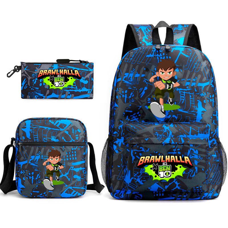 New Hacker Junior Starry Sky School Bag Three-piece Set 10 Heat Transfer Personalized Backpack Leisure Bag