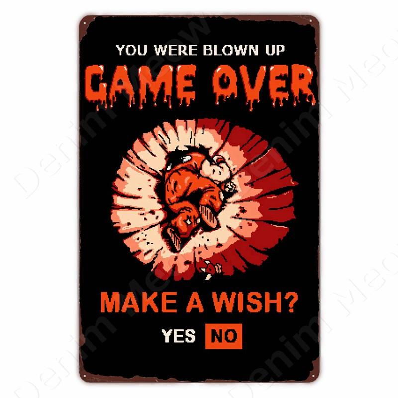 Klassieke Pixel Games Vintage Retro Metalen Tinnen Bord Oud Spellen Kunst Poster Ruimte Pixel Game Plaque voor Thuis Kamer Club Bar Muurdeco