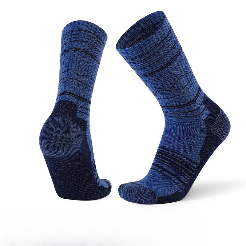 Men's Autumn and Winter Outdoor Thick Warm Towel Bottom Hiking Wool Tube Socks