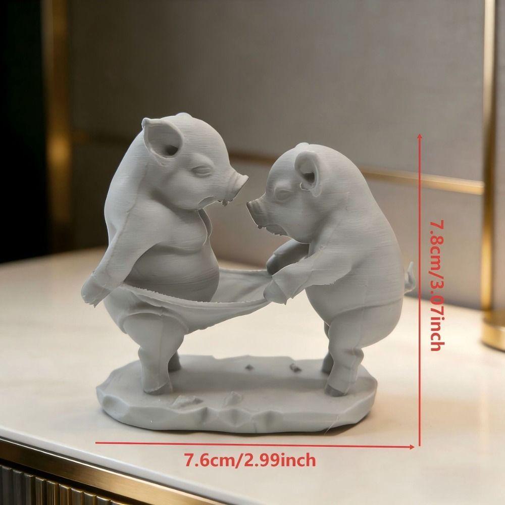 Decorations Cartoon Pig Figurine Creative Animal Pig Model Gifts 3D Printed Pig Toy Desktop Use