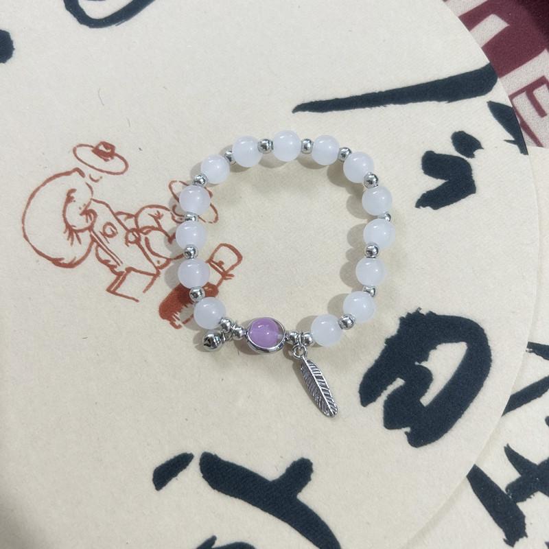 Vintage-Inspired Beaded Bracelet with Elastic Rope - Sweet Glass Beads for Girls