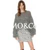 MO&Co. Qin Lan Edition Mohair Wool Cable Knit Bow Sweater