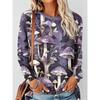 3D Casual Color Printing Casual Long SleeveFashion Women's Crew Neck Long Sleeve  Crew Neck T-Shirt