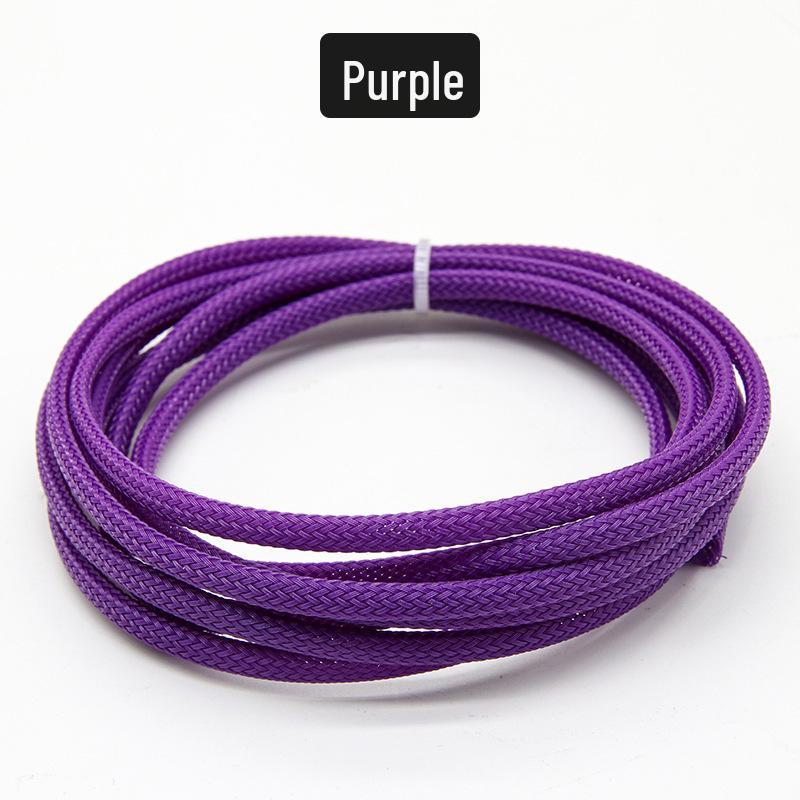 PET Braided Expandable 3mm Snakeskin Mesh Audio Cable Sleeve, Nylon Shockproof, 5 Meters