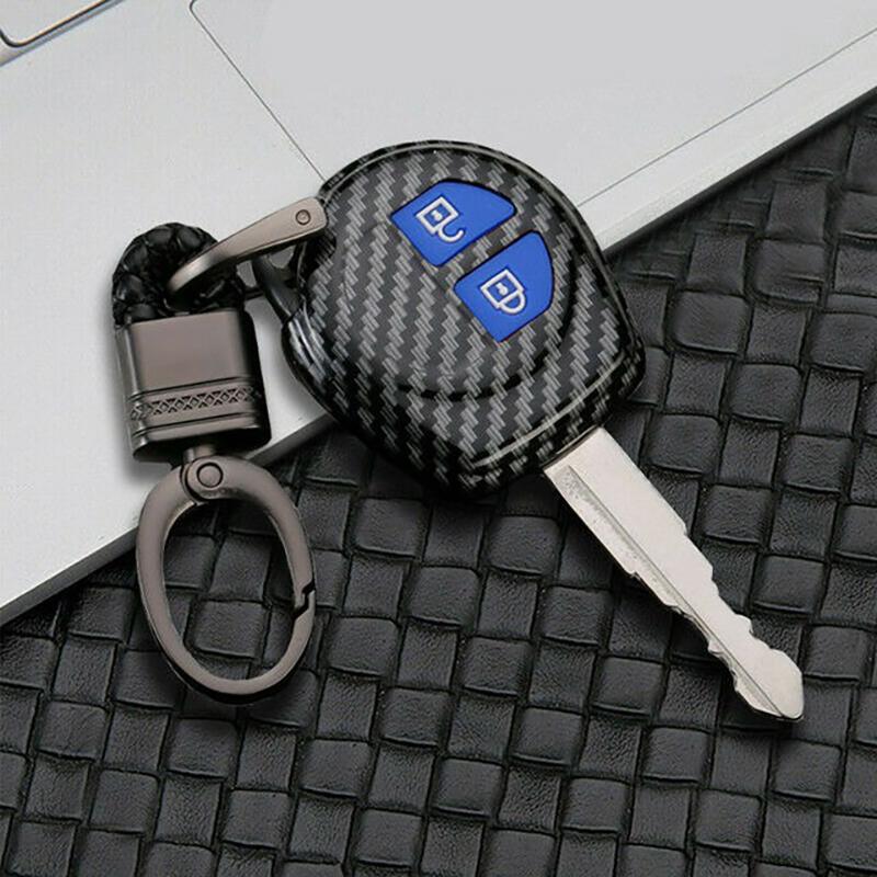 2 Button Remote Carbon Abs Key Case For Suzuki Sx4 Swift Grand Vitara Liana Keychain Cover Car Accessories