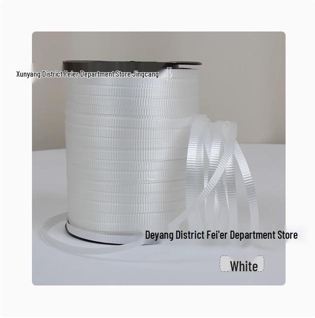 Balloon Accessories: 500-Yard Embossed Colored Ribbon, Metallic Balloon String, and Tying String.