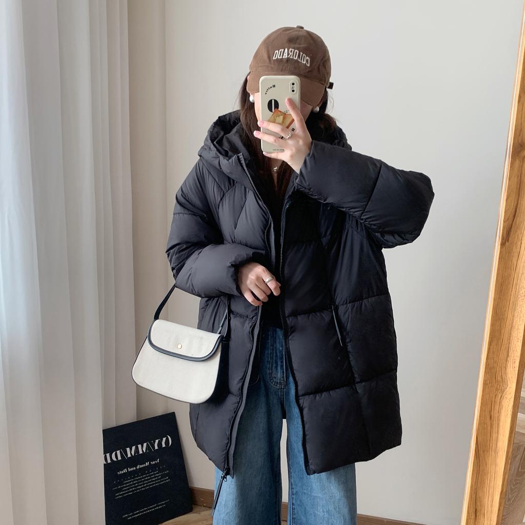 Puff-feel Soft Bread Coat Winter New Korean Style Loose Hooded Cotton Coat Women's Mid-length Cotton Coat Women's Jacket