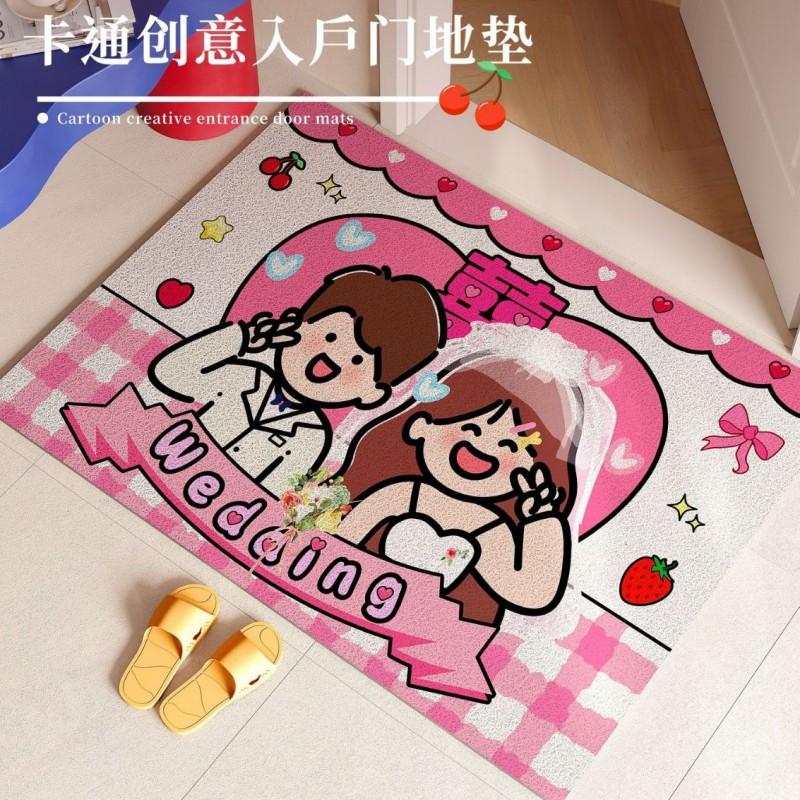 Wedding Entrance Mat PVC Coil Doormat New Home Entryway Shoe Scraper Customizable Size