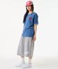 UNKNOWN PLANET [Unp] Pigment-Dyed Graphic Ringer T-Shirt Blue