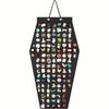 1pc Stylish Rhombus Felt Jewelry Hanging Organizer - Black Multi-Compartment Display Pouch - Home Storage & Retail Showcase