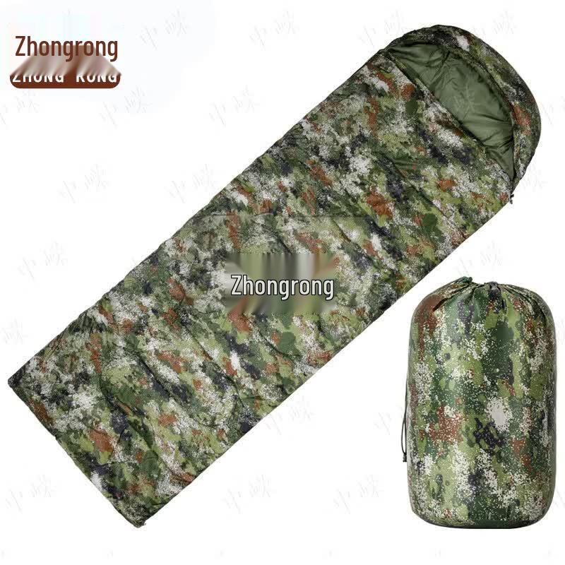 Zhongrong Outdoor Thickened Warm Camouflage Envelope Sleeping Bag