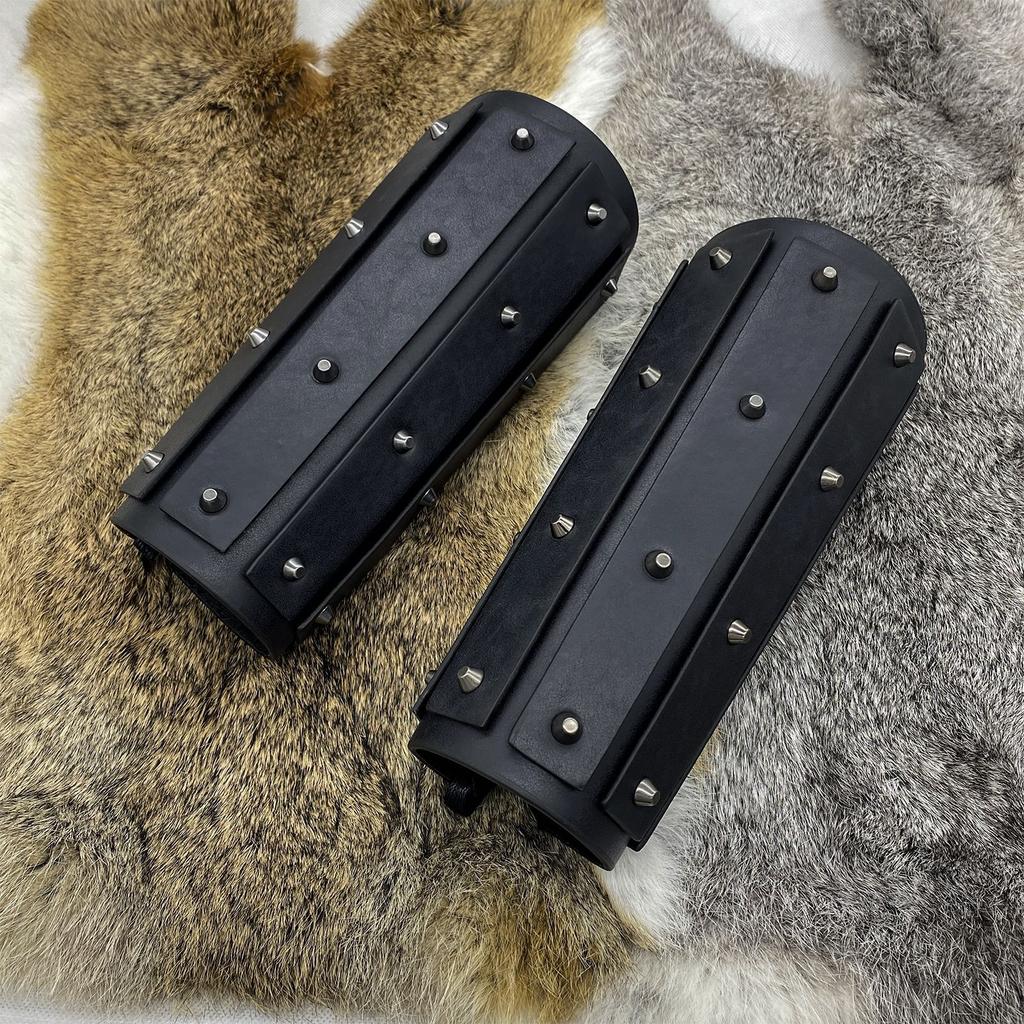 Vintage Rivet Studded Arm Guard Medieval Armor Bracers Cosplay Party Costume Accessories Role Play Renaissance Gauntlet