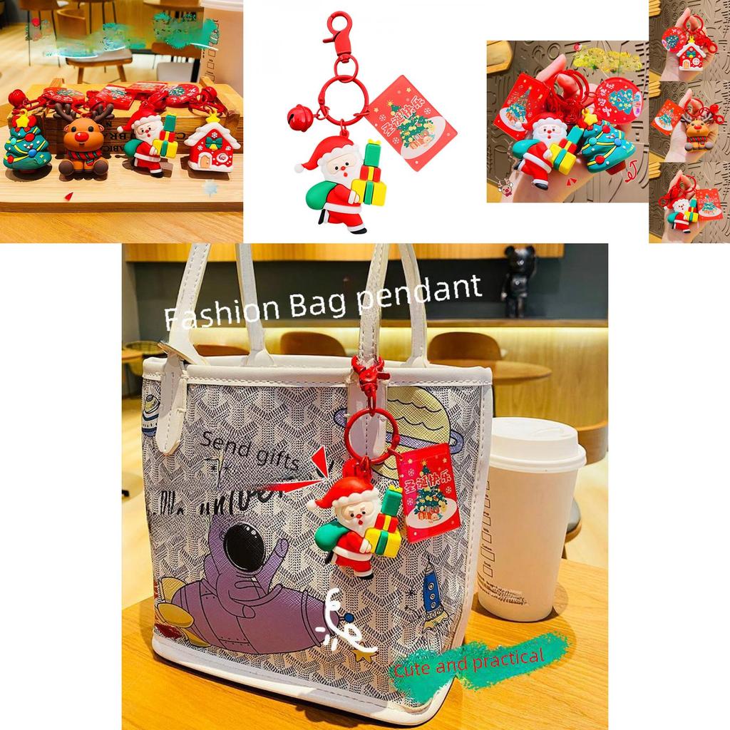 Bedårande Jultomte Silikonnyckelring Söt Julaccessoar Perfekt Högtidspresent