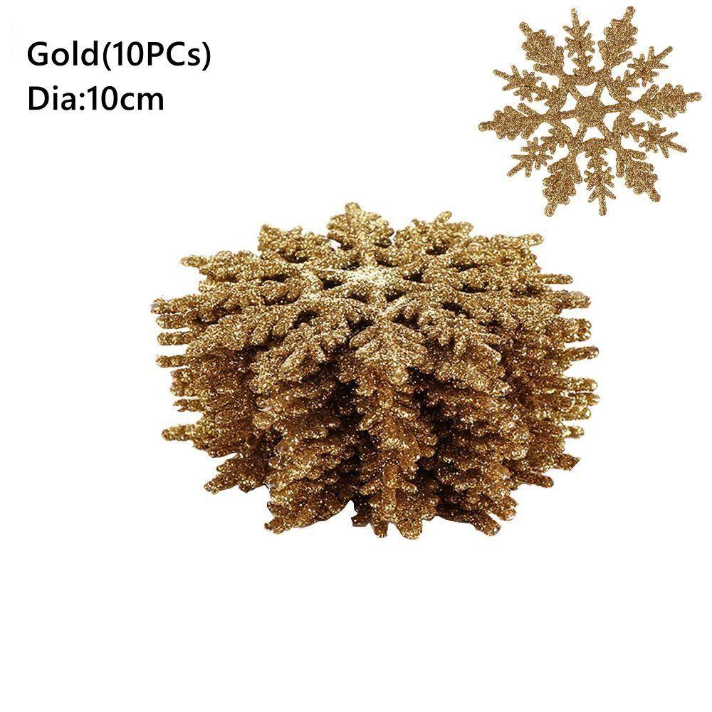 10cm Christmas Glitter Snowflake DIY Craft Hanging pendant Christmas Tree Decor Charming Bling Festival Party Supplies