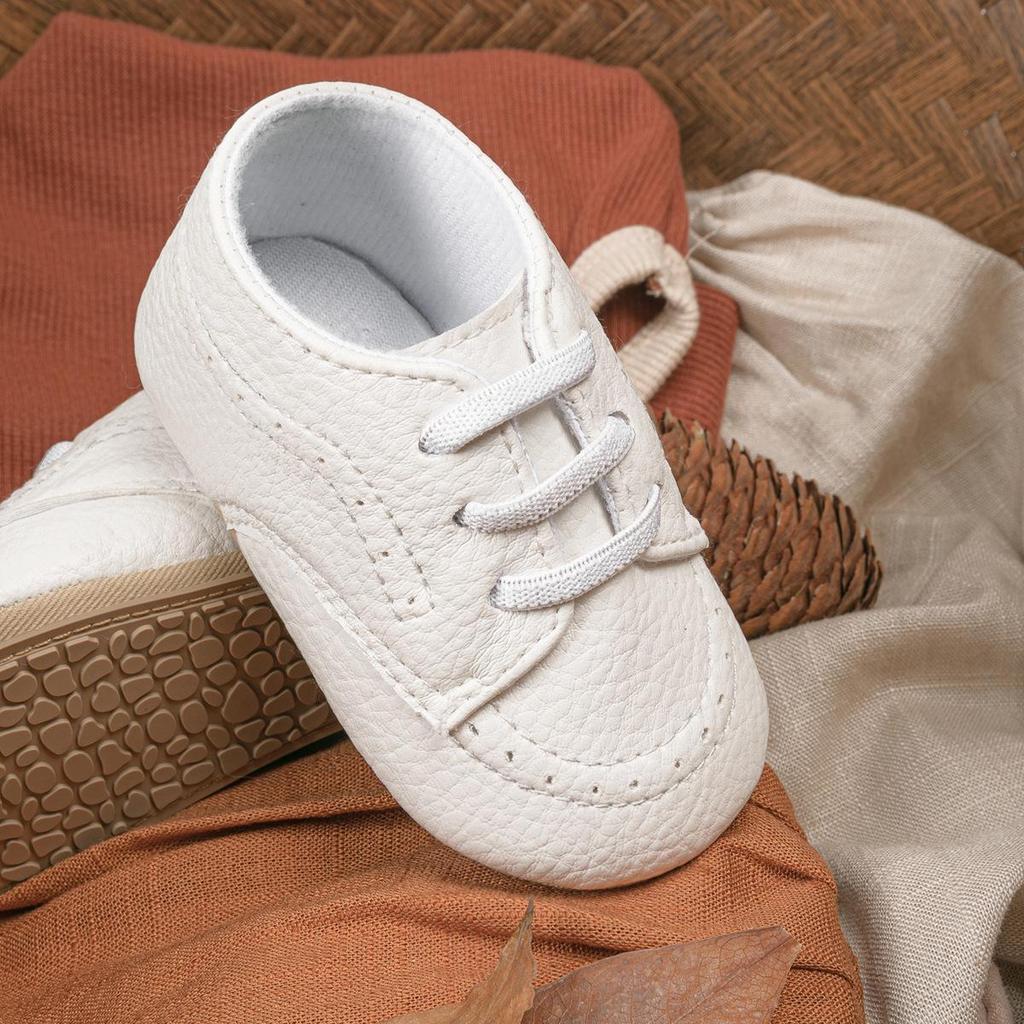 British Style PU Leather Baby Shoes for 0-1 Year Olds - Non-slip Soft Sole Walking Shoes