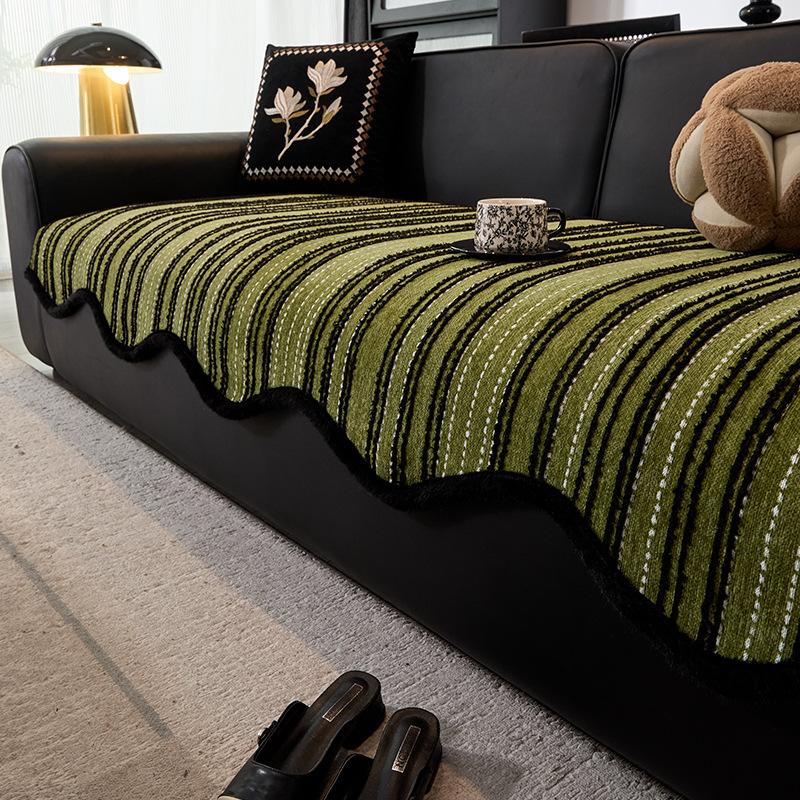 Special-Shaped Sofa Cushion Plush Autumn And Winter Thickened Leather Sofa Special Seat Cushion Fixed Non-Slip  New Sofa Cover