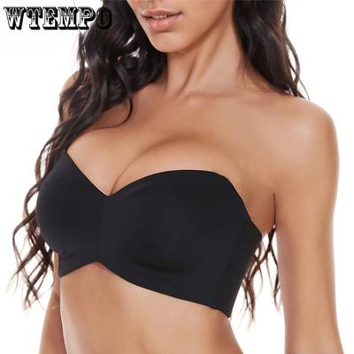 Strapless Bandeau Bras for Women  Non-Slip Unlined  Brassiere Invisible Lifting Lingerie Plus Size Support